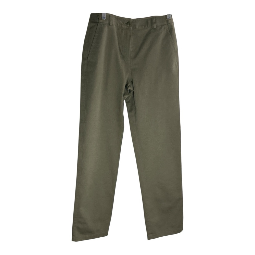 LL Bean Bayside Favorite Fit Pants Womens Sz 4 Khaki Green Wrinkle Resistant